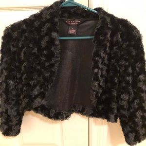 Black flurry small coat